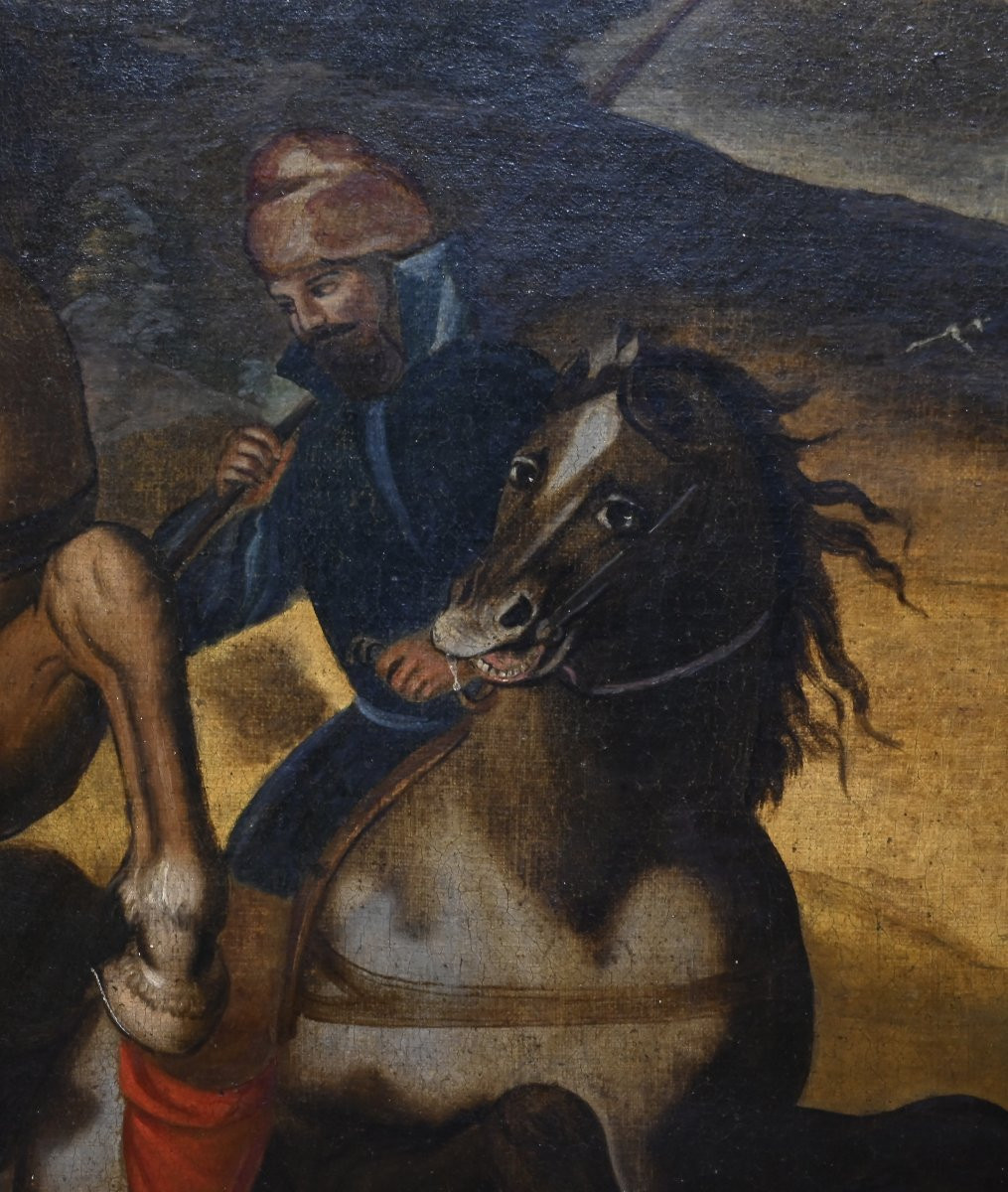 Chasse à l'ours - Huile sur toile - Italie XVIIe siècle-photo-2